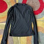 y2k 90’s style Vintage Retro Black Stretch Dressy Floral Sequin Long Sleeve Top Photo 6