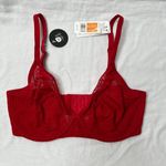 Natori  Womens Pretty Smooth Seamless Red Lace Underwire Bra 30DD style 734318 Photo 1