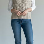 Sincerely Jules  women’s size medium cream cable-knit turtleneck sweater vest nwt Photo 0