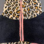 BP . Leopard Print Fuzzy Sherpa Pullover Quarter Zip Black Pink - M‎ Photo 2