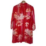 Natori Floral Print Tunic Top Lightweight Coverup Cherry Blossom Coral Womens M Photo 3