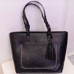 Black Braided Tote Bag Photo 0