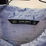 ZARA Basic Collection Blue Stripe Bicycle Long Sleeve Button Up Shirt Womens M Photo 1