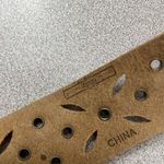 Fossil  Womens Pink Leather Belt Medium Silver Buckle Boho Floral Cut Out Stud Photo 5