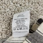 Madewell  Skirt Womens 4 Gray White Linen Blend Lace Up Striped Pockets Mini Photo 10