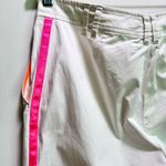 Escada Sport White Cotton Trousers Pink Satin Side Stripe Country Club Size 44 Photo 2