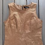 Badgley Mischka Women’s "Belle" Sleeveless Gold Genuine Leather Dress Size 8 Photo 2
