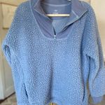 Aerie  Blue Sherpa Pullover Polo Fleece Lounge Quarter Zip Y2K Cozycore Plush Ski Photo 0