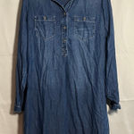 Lucky Brand  Denim Chambray Popover Long Sleeve Dress Medium Photo 0