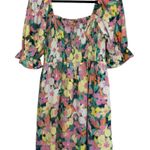 Gap Puff Sleeve Linen-Blend Floral Mini Dress in Spring Easter Floral - Size M Photo 2