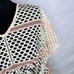 PilyQ  Ivory Coral Natalie Fishnet Cover-Up Dress Size XS/S Rope Sash Belt Photo 5