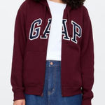 Gap  Women's Burgundy Zip-Up Hoodie NWT Photo 0
