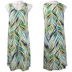 NEW J. Jill Wearever Tropical Resort Vacation Leaf Stretch Tank Dress Size L Green Size L Photo 1