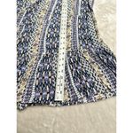 Loft  Mini Dress Women's XL Multicolor Swing Tiered Half Sleeve Split V-Neck Photo 9