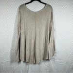 Free People  We The Free Cream Flowy Long Sleeve Hi‎ Low Top Photo 4