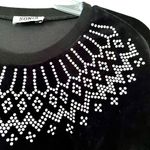 Sonia Rykiel Rhinestones Velvet Long Sleeve Sweatshirt Black Women's Size Small Photo 1