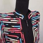 Ming Wang Small Pink Black Artistic Cardigan Jacket Sweater Zip Up Wearable Art Photo 5