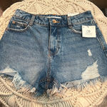 ZARA  MID RISE RELAXED JEAN SHORT NWT Size 0 Photo 0