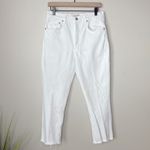 AGOLDE  Riley High Rise Straight Crop in‎ Sour Cream Size 30 Slim Stretch Raw Hem Photo 2