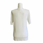 New York & Co Top Sweater White Short Sleeve Knit Sweater Top Size Medium NEW Photo 5