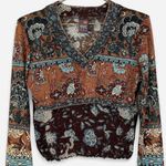 None Vintage Mixed Media Boho Gypsy Steampunk Floral Cut & Sew Blouse â Medium ððŠķ Photo 3