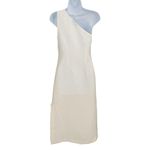 Madewell One Shoulder Unlined Side Slit Linen Blend Body-Skimming Dress Size 00 Photo 1