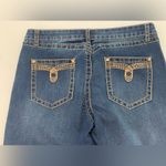 Cache Bellbottom Rhinestone Denim Jeans Size 12 Photo 3