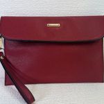 Elim & Paul Red Clutch Purse Bag - 7.75 x 6.5" - Wrist Strap, Gold Label Photo 0