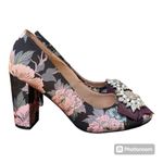 Kelly & Katie Floral Chunky Heel Pumps with Rhinestones on Front Bows size 7 Photo 1