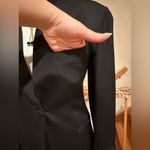 Buttons Spenser Jeremy Silk Elegant Long Black Blazer Deep V Neck Fabric  Sz 8. Photo 3