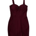 City Vibe  Women's 1 XS Maroon Fitted Mini Dress Built In Padding Photo 0
