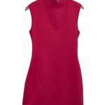 COS  Mini Dress Slim Fit Mock Neck Modern Bright Hot Pink Fuchsia Womens Small Photo 0