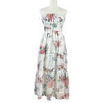 Anthropologie  The Somerset Strapless Maxi Dress Ivory Floral Size Small NWT Photo 8