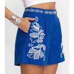 Johnny Was Jenah High Waist Blue and White Shorts NEW Photo 0
