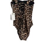 Good American Contour Leopard Animal Print One-Piece Lace Up Swimsuit Size S Photo 8