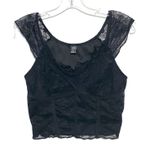 SheIn Black Crop Top Lace S Whimsigoth Witchy Dark Romantic Fairy Grunge Y2K Photo 0