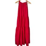 Madewell NWT  Habotai Silk Tiered Halter Dress Watermelon Red High Neck Size XXS Photo 3