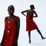 ZARA  Buttoned Loose-Fitting Square-Cut Dress Size S NEW Photo 1