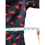 A New Day  Black & Red Lip Print Midi Dress Size 2 Whimsical Dreamy Flowy Photo 7