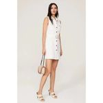 Area Stars Dress Women's Small White Denim Shirt Collared Snap Button Mini Photo 1