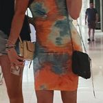 Rainbow Tie Die Body on Dress With Cutout Multiple Size M Photo 1