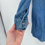 Vintage Christmas denim button down embroidered reindeer shirt Christmas large 1 Blue Photo 4