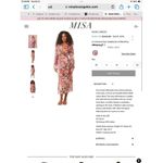 MISA Los Angeles MISA sung long sleeve midi dress Cotton Blend V Neck Cut Out Floral Pink new XS Photo 5