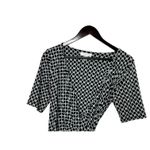 Motherhood Maternity  Black Geometric Print Short Sleeve Wrap Dress Womens Medium Photo 5