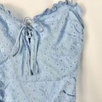 Horoscopez Light Blue Eyelet Cinched Mini Dress XS Photo 2