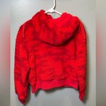 Aerie Offline Women's Red Camo Sherpa Cropped Zip Up Jacket Size Medium Photo 6