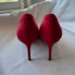 Coutgo Women’s Pointed Toe High Heels Pumps Patent Suede Stiletto Heels Red 10 Photo 8