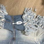 No Boundaries  Light Wash High Rise Raw Fringe Hem‎ Distressed Short Shorts Sz 17 Photo 7