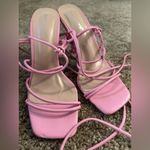 Nasty Gal Faux Leather Strappy Cone Heel Sandals Photo 3