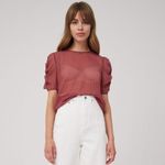 The Fifth Label Home Run Sheer Short Sleeve Blouse Top Size Small NWT Photo 2